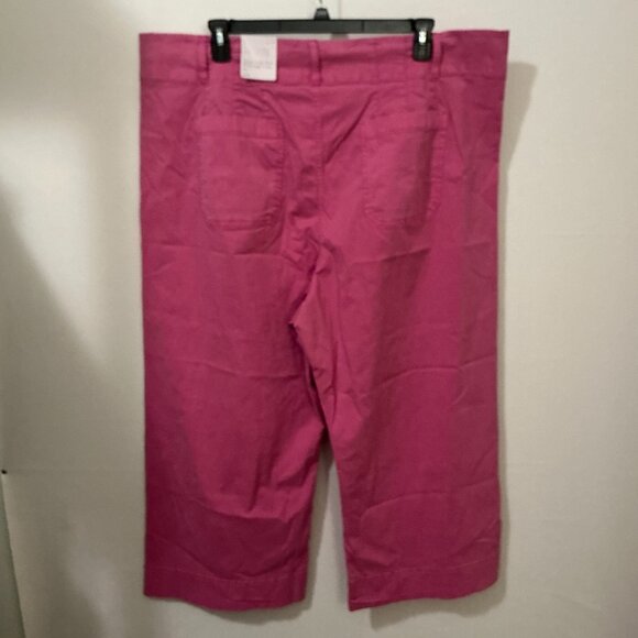 LC Lauren Conrad Womens Size 16W Pink Super High Rise Wide Leg Crop Pants NEW - Picture 2 of 4